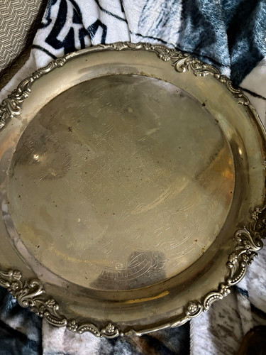 Silver plate round - plate,
