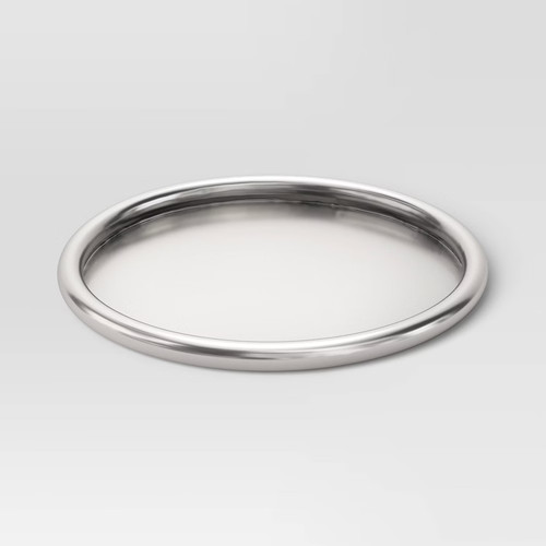 Silver round tray threshold - silver,