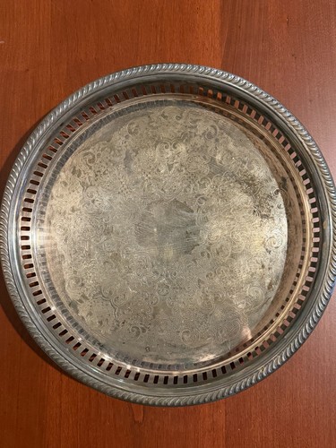 Vintage silverplate round - vintage,
